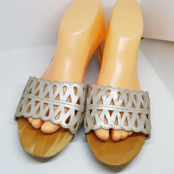 Marc Jacobs silver pear cut out sandal slide 38 - Picture 1 of 5
